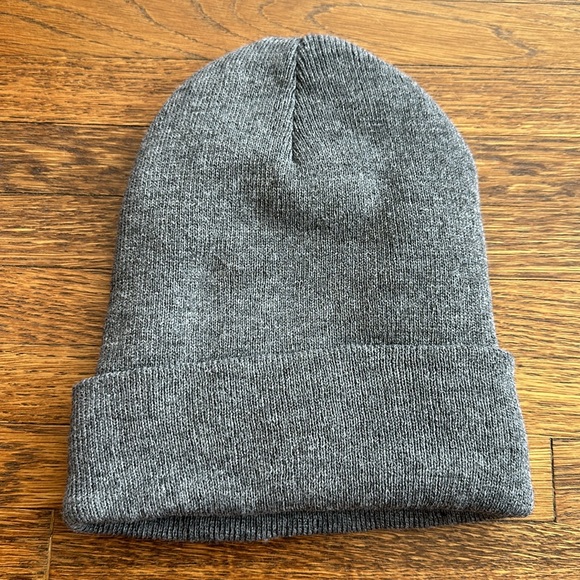 Gray Acrylic Beanie with soft fleece lining and logo on front - Picture 2 of 4